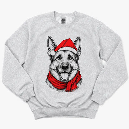 Santa Paws Christmas Dog Sweatshirt, 50 Dog Breeds in Festive Santa Hat Sweatshirt, Dog Lover Shirt, Funny Christmas Gift Sweatshirt